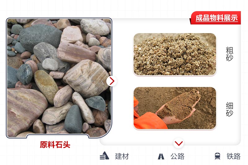 原料石头粉碎的沙子
